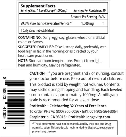 MICRONIZED TRANS-RESVERATROL 30 GMS POWDER
