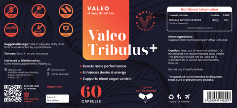 Valeo Tribulus+, 60 Capsules