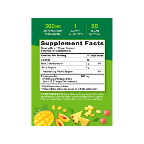 Nature's Truth Ashwagandha Gummies 60 Tropical Flavor Gummies