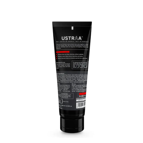 USTRAA Body Wash Deep Detox cleansing ACTIVATED CHARCOAL for Men 200 ml