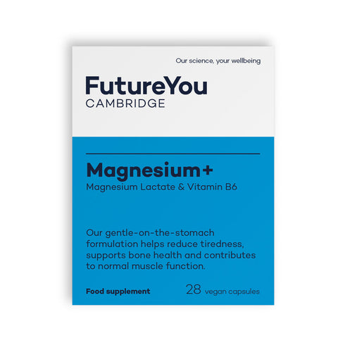 ماغنيسيوم 575 مجم لاكتات المغنيسيوم مع فيتامين ب 6 - تركيبة سهلة الامتصاص - مناسبة نباتية - كمية تكفي 28 يومًا - تم تطويرها بواسطة FutureYou Cambridge
