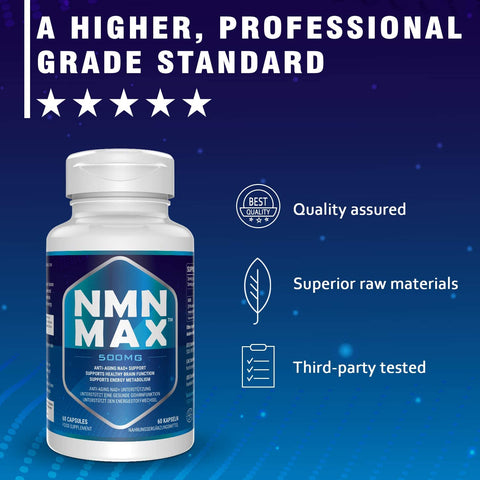 NAD+ MAX 500mg, 60 caps