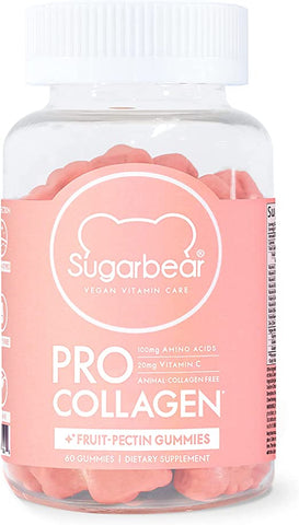 Sugarbear ProCollagen, Vegan Collagen Gummies, Amino Acids, Vitamin D , Vitamin C, B-12 and Biotin, Promotes Hair, Nail, Skin, Bone and Joint Health