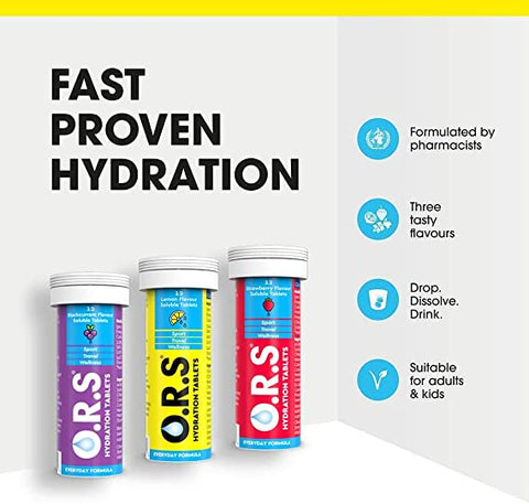 Ors Hydration Tablets With Electrolytes, Vegan, Gluten And Lactose Free Formula - Strawberry Flavour 24'S