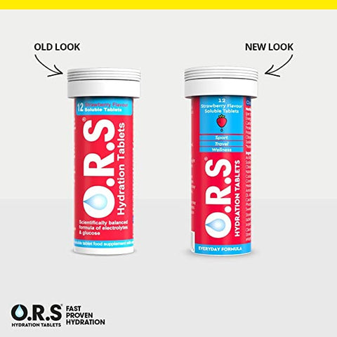 Ors Hydration Tablets With Electrolytes, Vegan, Gluten And Lactose Free Formula - Strawberry Flavour 24'S