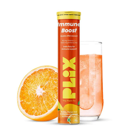 Plix Immune Boost Bubbly Orange Zest 15 Effervescent  Tablets